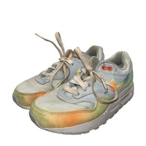 Nike Air Max 1 Kids Shoes 3Y Blue Orange Sneaker HF4788-474 Athletic Tie Up